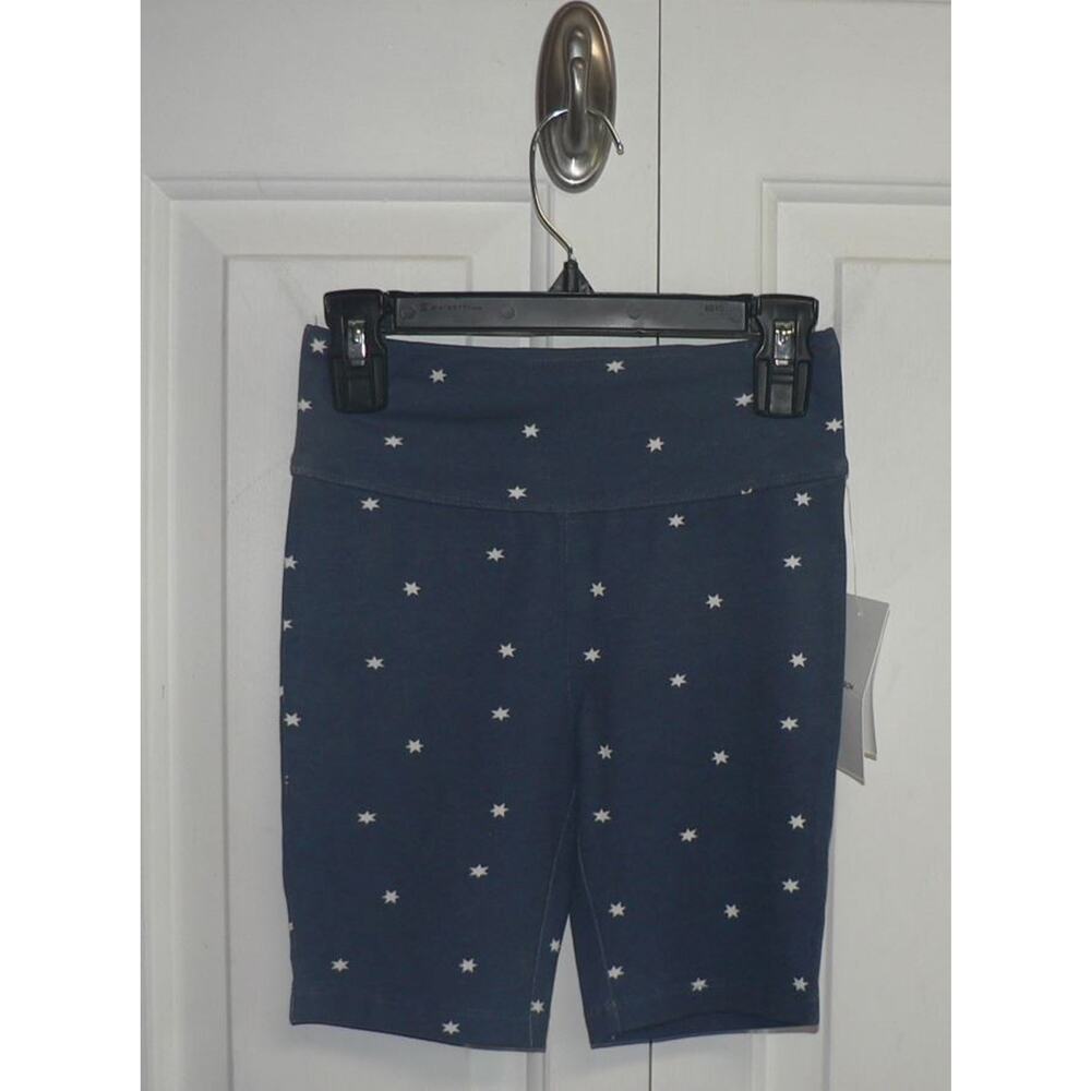 Nordstrom Girls Everyday Bike Shorts in Navy Denim Star Size Small 7/8 MSRP $15